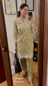 Sahiba bali in Samma Chikankari Co-ord set in Cotton for Women- Cream
